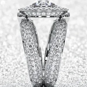 Eleganter Luxus Damen Diamant Ring Silber Hochzeit Verlobung Braut Schmuck Glänzendes Geschenk