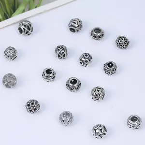 Silberfarbene Metall Hohlperlen Abstandshalter fur DIY Armband Schmuckherstellung.