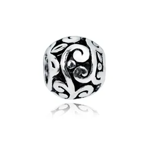 Silberne Legierung hohle Schnörkel Perle für DIY Charm Armbänder und handgemachte Schmuck Accessoires.