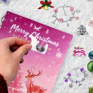 DIY Xristougenna imerologio advent set branioli me charm gia paidia doro giortwn