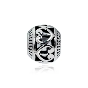 Silberfarbene Legierung hohle Kugel Charms Perle fuer DIY Handgemachte Armbänder Schmuck.