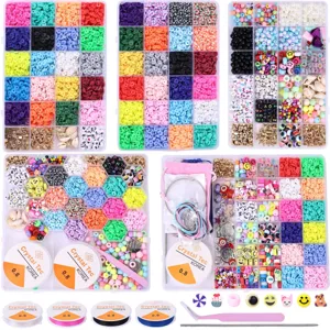 Kit perle argilla fai da te set perle 6mm con perline lettere per braccialetti fatti a mano