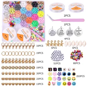 24 colori perle di argilla 6mm perle distanziatrici kit braccialetto diy accessori gioielli