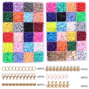 Perline in Argilla Morbida Colorate Kit per la Creazione di Braccialetti DIY Perline Distanziatrici Accessori Artigianali