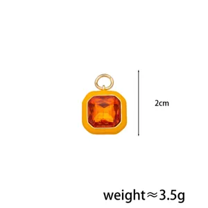 Colorful oil drop geometric zircon pendant DIY accessory, color preserving charm for keychains.