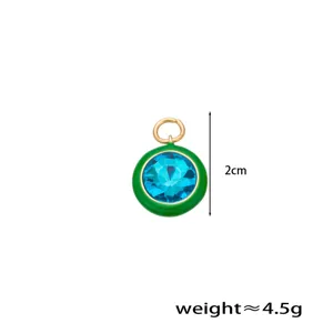 Blue crystal drop pendant DIY jewelry accessory with compact size and detailed view.