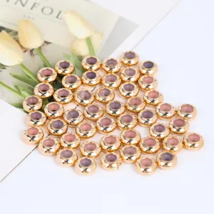 6/7mm gold tone metal silicone stopper beads spacer beads for DIY jewelry making bracelets.