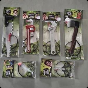 Halloween cerchietto insanguinato set oggetti di scena orrore festa zombie cosplay