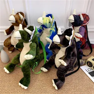 Carino zaino in peluche di dinosauro colorato animale di peluche cartone animato regalo