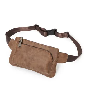 Men's Matte Leather Chest Bag Casual Waist Pack Stylish Crossbody Bag Streetwear Urban