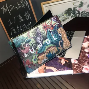 Korean style casual printed clutch bag large capacity jungle animal pattern envelope bag