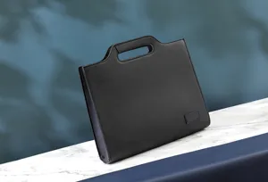Schwarze Leder Aktentasche für Herren, Retro Business Messenger Bag und A4 Dokumenten Tasche.