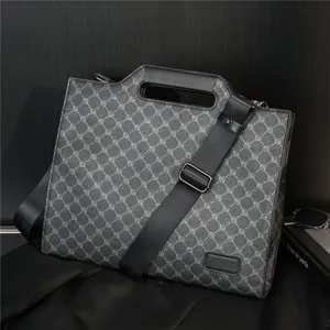 Men business casual briefcase ipad bag fashion shoulder messenger bag stylish leather handle