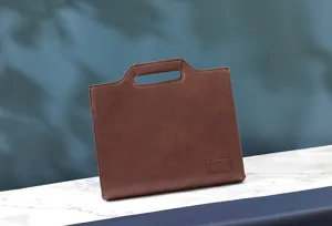 Vintage braune Leder Aktentasche Herren Business Freizeit Messenger A4 Dokumenten Tasche chic
