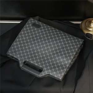 Business casual men document iPad bag retro monogram pattern stylish handle briefcase