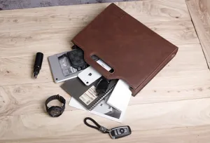 Vintage braune Crazy Horse Leder Dokumententasche, Business A4 Aktentasche für Herren.