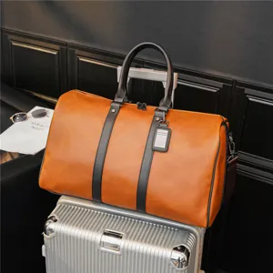 Men's Large Capacity Retro Travel Duffel Bag Business Luggage Bag Casual Shoulder Handbag