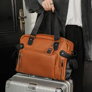 Borsa a tracolla in pelle vintage da uomo ventiquattrore casual elegante affari vista principale