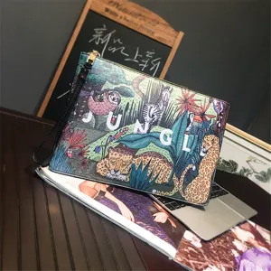 Korean style casual jungle print clutch bag large capacity trendy men street envelope bag