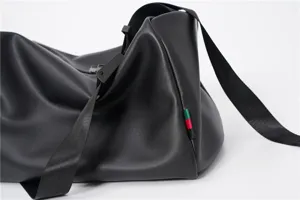 Schwarze große Umhängetasche für Herren lässige Reise Duffel Tasche sehr stilvoll.