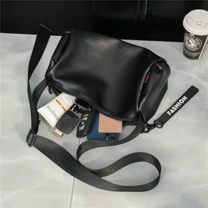 Black leather bucket bag for daily casual use, versatile shoulder and crossbody design.