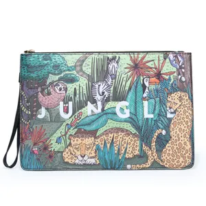 Korean style casual printed clutch bag large capacity men street envelope document bag