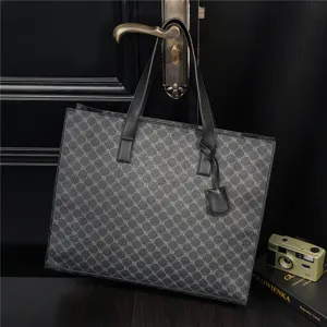 Stylish grey PU leather tote bag with geometric pattern, versatile handbag for daily use.