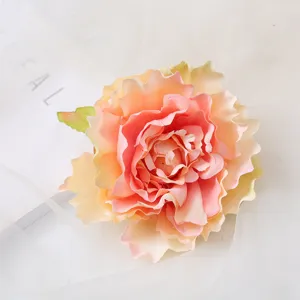 Exquisite 11cm artificial peony flower hair clip detail, perfect for bridal and vacation styles.