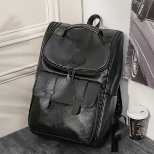 Zaino in Pelle PU di Grande Capacità Unisex Viaggio Casual Borsa Scolastica Impermeabile Zaino per Portatile per Uomo Donna