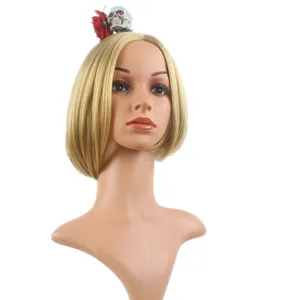 Halloween gothique crâne rose rouge pince à cheveux accessoire détail sur mannequin