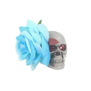 Pince à cheveux gothique Halloween rose bleue crâne fête accessoire de déguisement