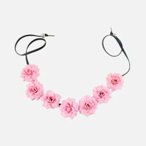 Bohemian 7-flower artificial rose hairband Hawaiian beach resort floral hair accessory