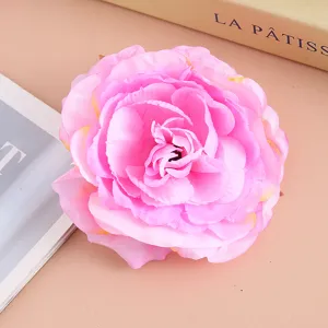 Künstliche rosa Rosenblüte Haarspange Vintage Stoff Kamelie Party Foto Haarschmuck