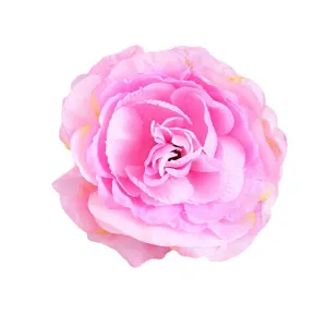 Kuenstliche rosa Rosenbluete Haarklammer Vintage Stoff Kamelie Seitenclip Party Kopfschmuck