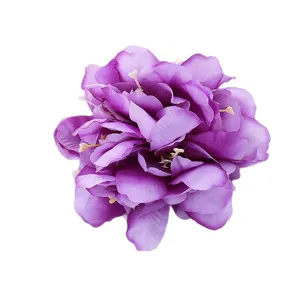 Purple artificial flower hair clip, beautiful Hawaiian beach vacation floral headwear.
