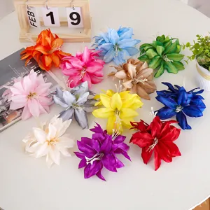 Bohemian Dubbele Lelie Bloem Haarklem Stof Kunstbloem Haarnadel Vakantiefoto Haaraccessoires Voor Vrouwen