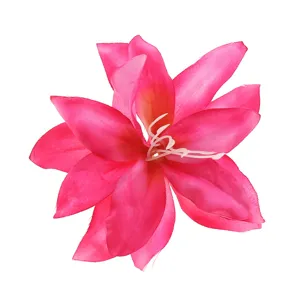 Rosa Stoff Lilie Blume Haarspange dekoratives Accessoire für Damen Urlaub Styling Stk