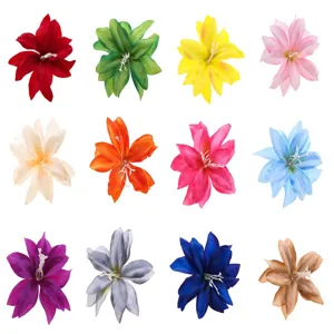 Stoff Lilie Blume Haarklammer 3D Blumen Haarnadel ästhetische Urlaub süße Seitenklammer 12 Farben