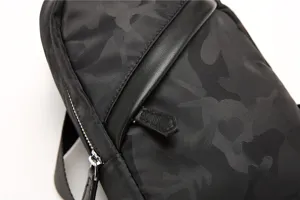 Men black camo chest bag tactical sling shoulder backpack casual nylon urban daily wear