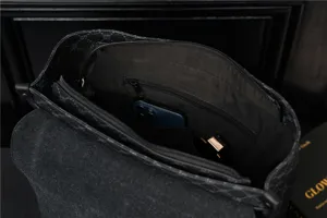 Detailed view of the black pattern travel backpack interior, showing spacious multi-pocket design.