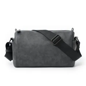 Stylish men cylinder shoulder bag casual crossbody messenger bag daily use fashion design