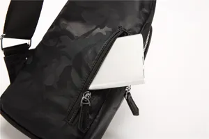 Men black camouflage chest bag tactical sling shoulder bag casual crossbody backpack
