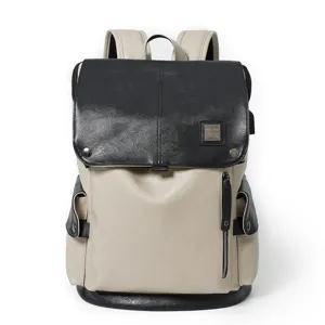 Zaino bicolore moda uomo tempo libero viaggio computer borsa scuola uso quotidiano