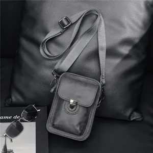 Vintage heren kleine schoudertas telefoon tas casual leer crossbody messenger tas retro