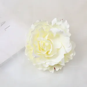 Artificial peony flower hair clip bridal hair accessory 11cm cream floral hair pin