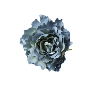 Beautiful blue artificial peony flower head for Chinese style bridal hair accessories and crafts.