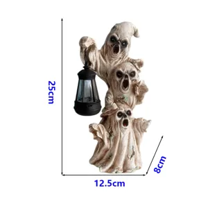 Halloween gruselige Geist Laterne Harz Ornament Skulptur für Hof Garten Outdoor Dekoration.