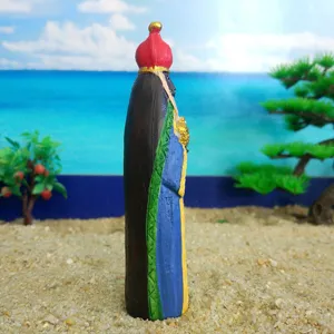 Black king figurine detail view, psychological sandplay toy and game accessory in close-up.
