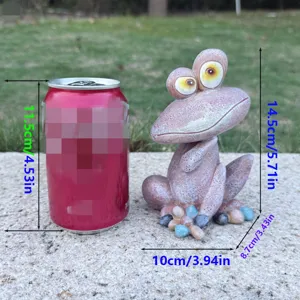 Funny frog resin figurine outdoor garden ornament unique sculpture with size dimensions display
