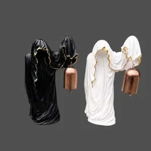 Ornamento in resina campana fantasma senza volto gotico Halloween decorazione scultura